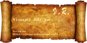 Visnyei Réka névjegykártya